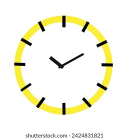 Clock icon in flat style, timer on color background. Vector design element