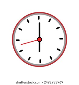 Clock icon in flat style, timer on white background. Business watch. Simple business watch. Vector illustration. Eps file 142.