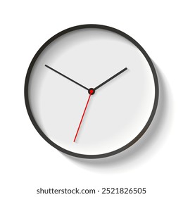 Ícone de relógio em estilo plano, temporizador no fundo branco. Linhas finas. Relógio de negócios. Elemento de design de vetor para seu projeto