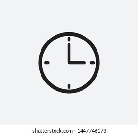 Clock icon flat style trendy