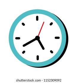 Clock icon in flat style. Vector design element