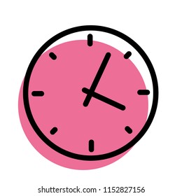 Clock icon in flat style. Vector design element