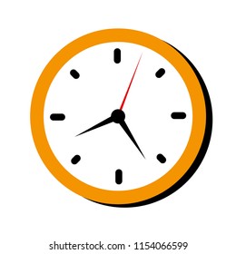 Clock icon in flat style. Vector design element