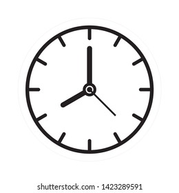 Clock icon in flat style, Vector design element, Time icon graphic illustration, alarm clock