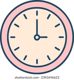 Clock icon in flat style, Vector illustration