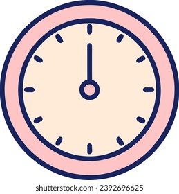 Clock icon in flat style, Vector illustration