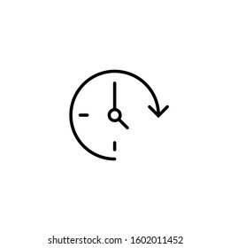Clock icon in flat style. Watch vector illustration on white isolated background. Timer business concept.