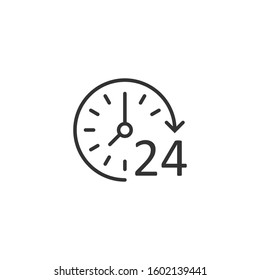 Clock icon in flat style. Watch vector illustration on white isolated background. Timer business concept.