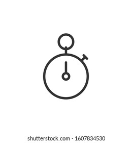 Clock icon in flat style. Watch vector illustration on white isolated background. Timer business concept.