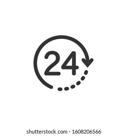 Clock icon in flat style. Watch vector illustration on white isolated background. Timer business concept.