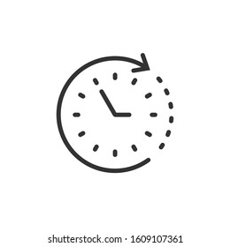 Clock icon in flat style. Watch vector illustration on white isolated background. Timer business concept.