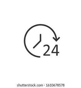 Clock icon in flat style. Watch vector illustration on white isolated background. Timer business concept.