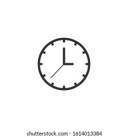 Clock icon in flat style. Watch vector illustration on white isolated background. Timer business concept.