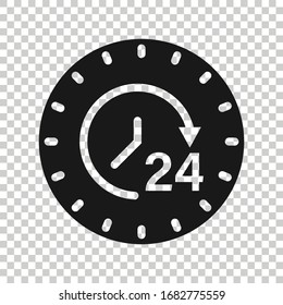 Clock icon in flat style. Watch vector illustration on white isolated background. Timer business concept.