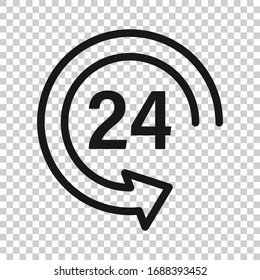 Clock icon in flat style. Watch vector illustration on white isolated background. Timer business concept.