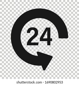 Clock icon in flat style. Watch vector illustration on white isolated background. Timer business concept.