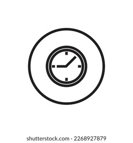 Clock icon in flat style. Watch vector illustration on white isolated background. Time business concept.