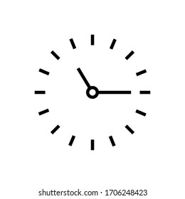 clock icon. Flat vector graphic in white background.