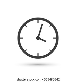 Clock icon. Flat vector illustration in black on white background. EPS 10