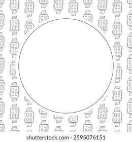 clock icon frame. doodle clock circle frame. hand drawn clock icon frame background. clock icon background