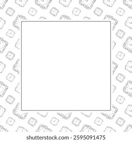 clock icon frame. doodle clock icon square frame. hand drawn clock icon frame background. clock icon background