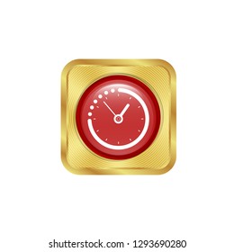 clock icon and gold glossy button