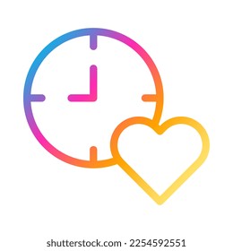 clock icon gradient style valentine illustration vector element and symbol perfect. Icon sign from modern collection for web. Nice design perfect.