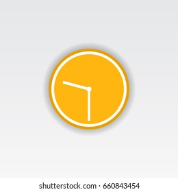 Clock icon. Half past nine on the round clock vector illustration.