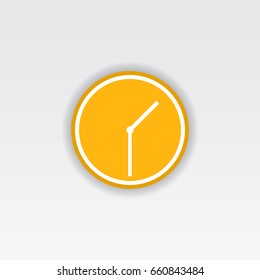 Clock icon. Half past one on the round clock vector illustration.