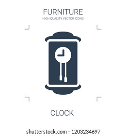 clock icon. high quality filled clock icon on white background. from furniture collection flat trendy vector clock symbol. use for web and mobile