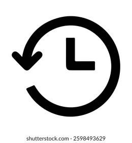 Clock icon. History icon vector on white background