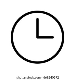 Clock icon, iconic symbol inside a circle, on white background. Vector Iconic Design.