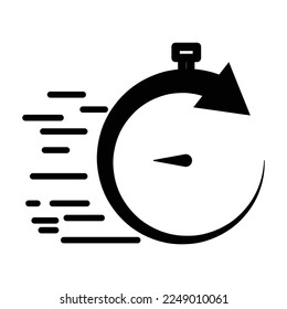 Icon-Illustration mit Pfeil und Geschwindigkeit überwachen. geeignet für schnelle Zeit Icon. Einfaches Vektordesign bearbeitet