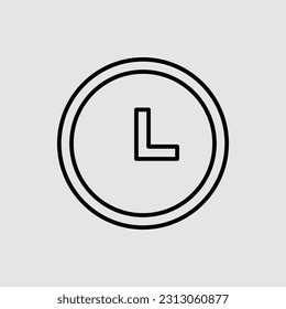 Clock icon, clock illustration, black and white colored clock