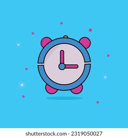 Clock icon illustration in flat style watch 