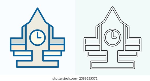 Ilustración de icono de reloj en estilo plano. Ver ilustración de vector facial en fondo aislado. El concepto de negocio de señales de alarma de tiempo.