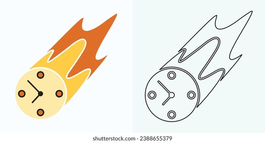 Clock icon illustration in flat style. Watch face vector illustration on isolated background. Time alarm sign business concept.