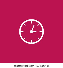 clock icon illustration isolated vector, can be used for web and mobile design on red background