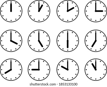 Clock icon illustration set material
