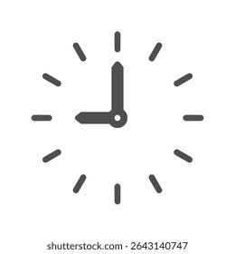 Clock Icon Illustration. Time 9 o`clock at morning. Vector