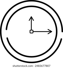 A clock icon indicating 12.15 or fifteen minutes past twelve (a quarter)