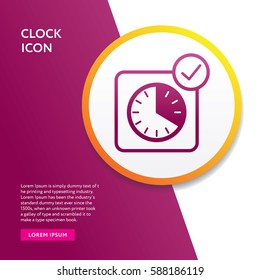 Clock Icon. Info Board Graphic Flat Isolated. Transportation Symbol and Background