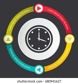 clock icon, clock infographics template