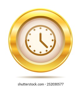 Clock icon. Internet button on white background. EPS10 vector. 