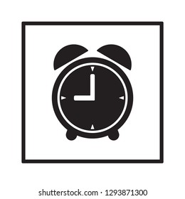 Clock  icon,  isolated. Flat  design.