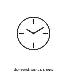 Clock icon isolated. Flat design. Vector Illustration