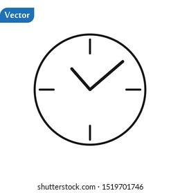 Clock icon isolated. Flat design. Vector Illustration