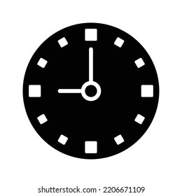 Clock icon, isolated. Flat design