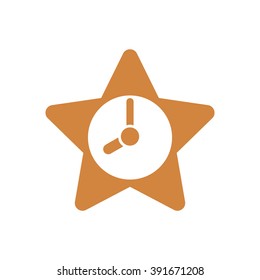 Clock  icon,  isolated. Flat  design.