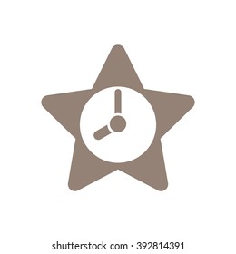 Clock  icon,  isolated. Flat  design.